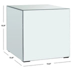 Table d'appoint carrée miroir argenté