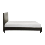 Lit plateforme California King, marron et noir, similicuir, pour 2 personnes
