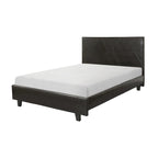 Lit plateforme California King, marron et noir, similicuir, pour 2 personnes