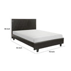Lit plateforme California King, marron et noir, similicuir, pour 2 personnes