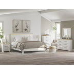 Tête de lit à panneaux bicolores, blanc et marron, double / grand lit / très grand lit, pour 2