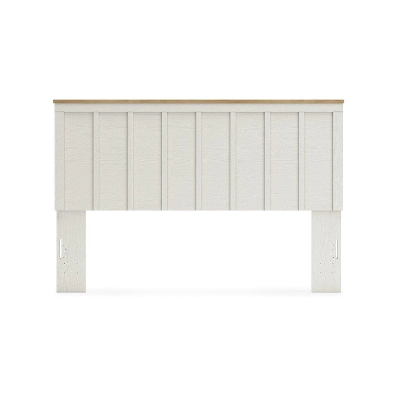 Tête de lit à panneaux bicolores, blanc et marron, double / grand lit / très grand lit, pour 2