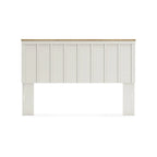 Tête de lit à panneaux bicolores, blanc et marron, double / grand lit / très grand lit, pour 2