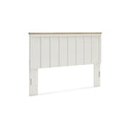 Tête de lit à panneaux bicolores, blanc et marron, double / grand lit / très grand lit, pour 2