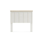 Tête de lit à panneaux bicolores, blanc et marron, double / grand lit / très grand lit, pour 2