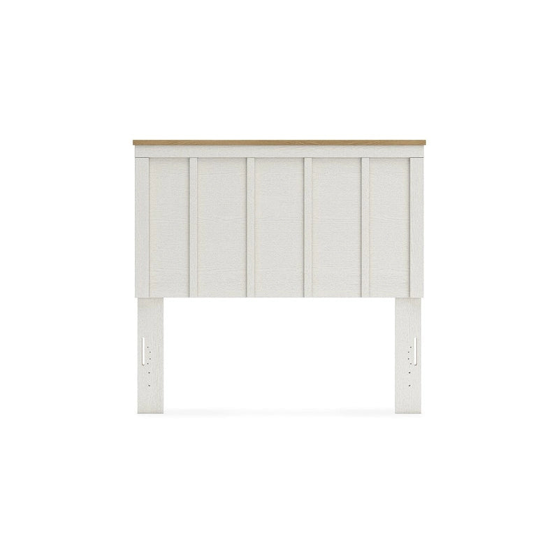 Tête de lit à panneaux bicolores, blanc et marron, double / grand lit / très grand lit, pour 2