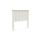 Tête de lit à panneaux bicolores, blanc et marron, double / grand lit / très grand lit, pour 2