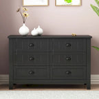 Commode de style rétro, noire/bleue, cadre en bois de bouleau, 4 ou 6 tiroirs