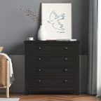 Commode de style rétro, noire/bleue, cadre en bois de bouleau, 4 ou 6 tiroirs