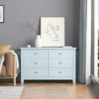 Commode de style rétro, noire/bleue, cadre en bois de bouleau, 4 ou 6 tiroirs