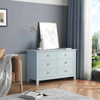 Commode de style rétro, noire/bleue, cadre en bois de bouleau, 4 ou 6 tiroirs
