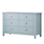 Commode de style rétro, noire/bleue, cadre en bois de bouleau, 4 ou 6 tiroirs