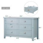 Commode de style rétro, noire/bleue, cadre en bois de bouleau, 4 ou 6 tiroirs