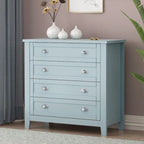 Commode de style rétro, noire/bleue, cadre en bois de bouleau, 4 ou 6 tiroirs