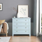 Commode de style rétro, noire/bleue, cadre en bois de bouleau, 4 ou 6 tiroirs