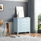 Commode de style rétro, noire/bleue, cadre en bois de bouleau, 4 ou 6 tiroirs