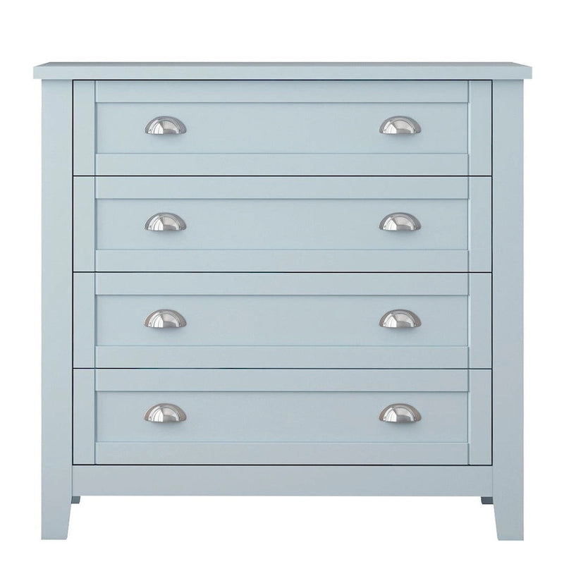 Commode de style rétro, noire/bleue, cadre en bois de bouleau, 4 ou 6 tiroirs