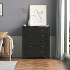 Commode de style rétro, noire/bleue, cadre en bois de bouleau, 4 ou 6 tiroirs