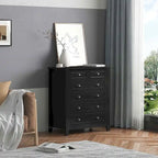 Commode de style rétro, noire/bleue, cadre en bois de bouleau, 4 ou 6 tiroirs