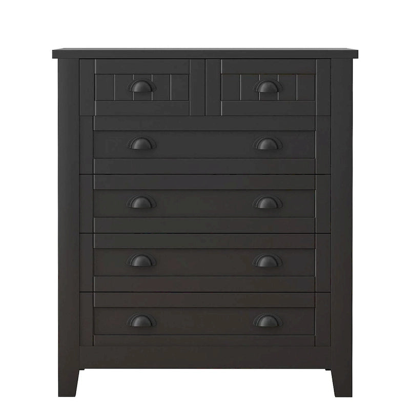 Commode de style rétro, noire/bleue, cadre en bois de bouleau, 4 ou 6 tiroirs