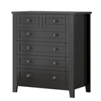 Commode de style rétro, noire/bleue, cadre en bois de bouleau, 4 ou 6 tiroirs