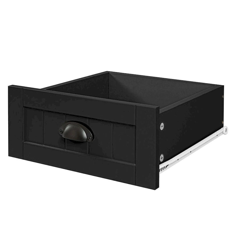 Commode de style rétro, noire/bleue, cadre en bois de bouleau, 4 ou 6 tiroirs