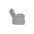 Fauteuil inclinable motorisé traditionnel en micro-chenille de couleur gravier/cendres/carbone avec port USB, une place