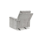 Fauteuil inclinable motorisé traditionnel en micro-chenille de couleur gravier/cendres/carbone avec port USB, une place