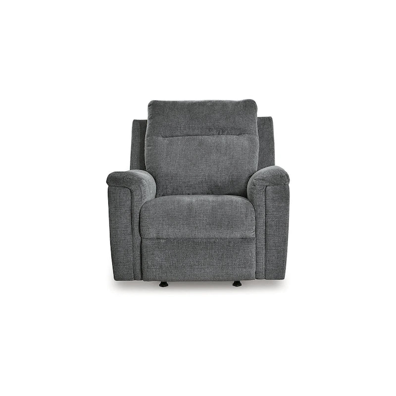 Fauteuil inclinable motorisé traditionnel en micro-chenille de couleur gravier/cendres/carbone avec port USB, une place
