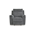 Fauteuil inclinable motorisé traditionnel en micro-chenille de couleur gravier/cendres/carbone avec port USB, une place