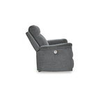 Fauteuil inclinable motorisé traditionnel en micro-chenille de couleur gravier/cendres/carbone avec port USB, une place