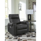 Fauteuil inclinable motorisé traditionnel en micro-chenille de couleur gravier/cendres/carbone avec port USB, une place