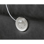 Fauteuil inclinable motorisé traditionnel en micro-chenille de couleur gravier/cendres/carbone avec port USB, une place