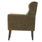 Fauteuil d'appoint moderne en chenille avec oreiller lombaire et pieds en bois, simple — Orange / Beige / Vert / Gris / Bleu foncé / Sarcelle / Vert olive
