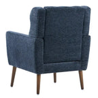 Fauteuil d'appoint moderne en chenille avec oreiller lombaire et pieds en bois, simple — Orange / Beige / Vert / Gris / Bleu foncé / Sarcelle / Vert olive