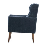 Fauteuil d'appoint moderne en chenille avec oreiller lombaire et pieds en bois, simple — Orange / Beige / Vert / Gris / Bleu foncé / Sarcelle / Vert olive