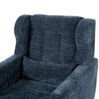 Fauteuil d'appoint moderne en chenille avec oreiller lombaire et pieds en bois, simple — Orange / Beige / Vert / Gris / Bleu foncé / Sarcelle / Vert olive