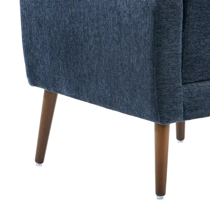 Fauteuil d'appoint moderne en chenille avec oreiller lombaire et pieds en bois, simple — Orange / Beige / Vert / Gris / Bleu foncé / Sarcelle / Vert olive