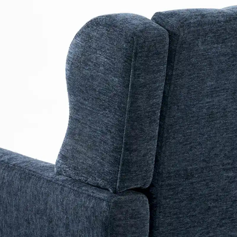 Fauteuil d'appoint moderne en chenille avec oreiller lombaire et pieds en bois, simple — Orange / Beige / Vert / Gris / Bleu foncé / Sarcelle / Vert olive