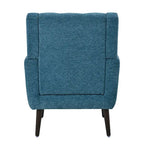 Fauteuil d'appoint moderne en chenille avec oreiller lombaire et pieds en bois, simple — Orange / Beige / Vert / Gris / Bleu foncé / Sarcelle / Vert olive