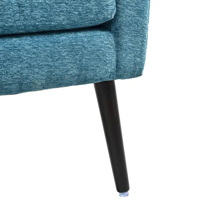 Fauteuil d'appoint moderne en chenille avec oreiller lombaire et pieds en bois, simple — Orange / Beige / Vert / Gris / Bleu foncé / Sarcelle / Vert olive