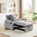 Fauteuil convertible lit gris / beige / noir / rose avec port USB, 1 place