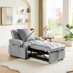 Fauteuil convertible lit gris / beige / noir / rose avec port USB, 1 place