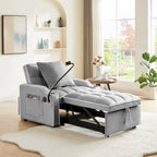 Fauteuil convertible lit gris / beige / noir / rose avec port USB, 1 place