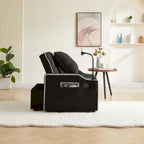 Fauteuil convertible lit gris / beige / noir / rose avec port USB, 1 place