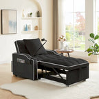 Fauteuil convertible lit gris / beige / noir / rose avec port USB, 1 place