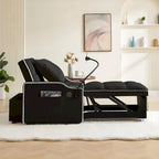 Fauteuil convertible lit gris / beige / noir / rose avec port USB, 1 place