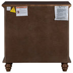 Table d'appoint en pin et MDF avec 3 tiroirs et pieds en hévéa, coloris bleu / marron / noir / blanc