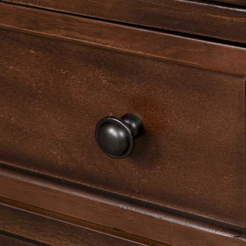 Table d'appoint en pin et MDF avec 3 tiroirs et pieds en hévéa, coloris bleu / marron / noir / blanc