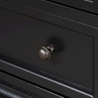 Table d'appoint en pin et MDF avec 3 tiroirs et pieds en hévéa, coloris bleu / marron / noir / blanc